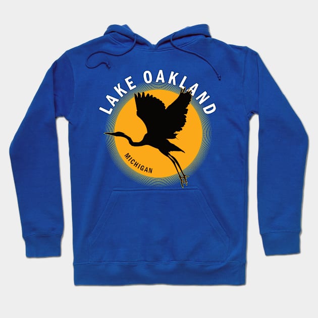 Lake Oakland in Michigan Heron Sunrise Hoodie by BirdsEyeWorks